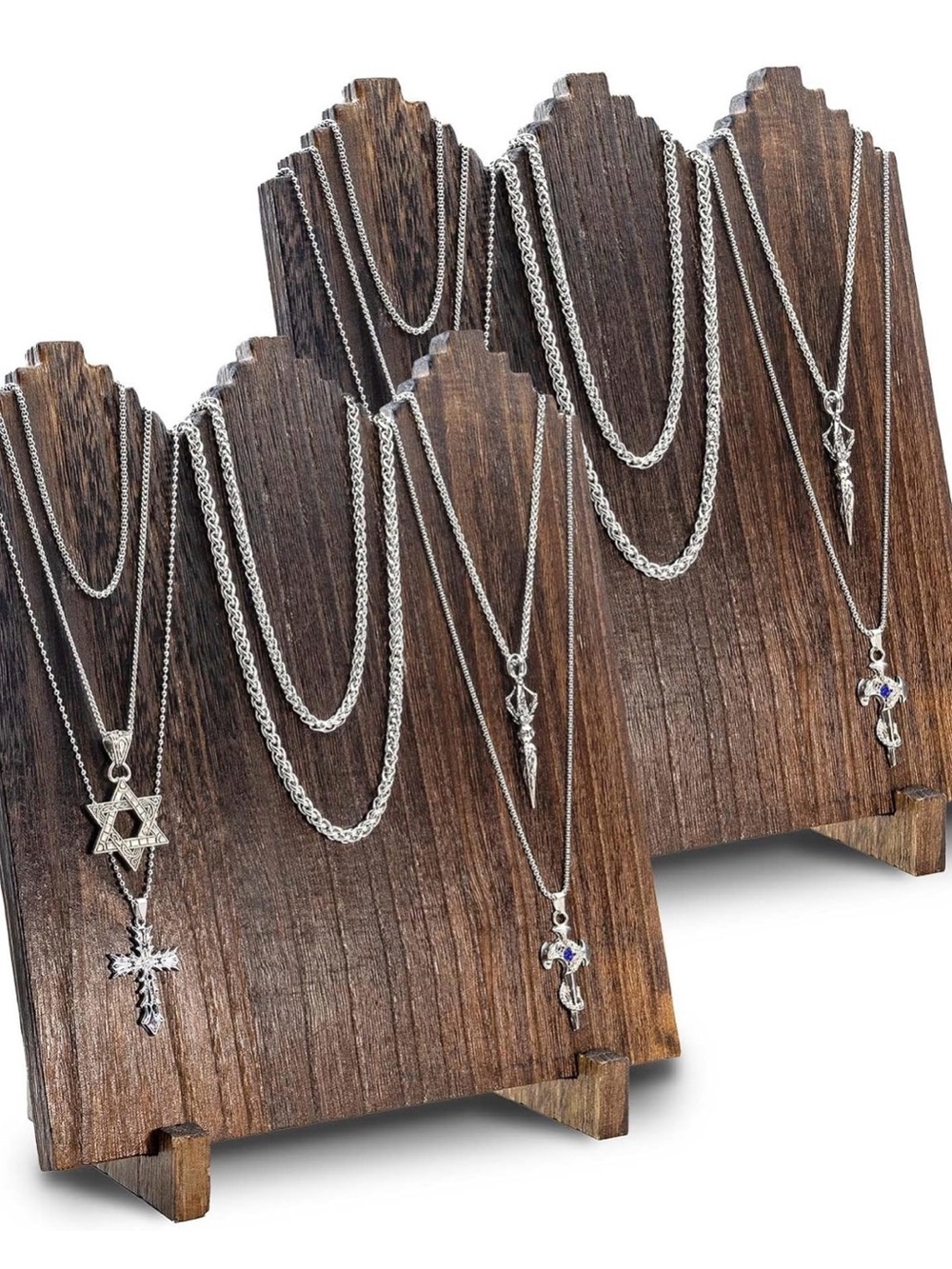Wooden necklace displays- brand new!